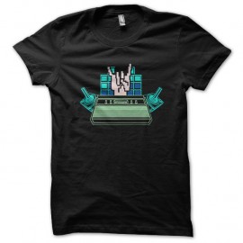 Shirt signe rock 8 bit noir pour homme et femme