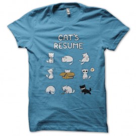 Shirt cat's resume bleu ciel pour homme et femme