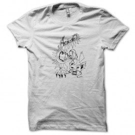 Shirt dragon anime blanc pour homme et femme