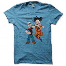 Shirt Popeye VS Goku bleu ciel pour homme et femme