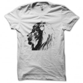 Shirt lion de profil blanc pour homme et femme