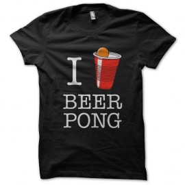 Shirt I love beer pong noir pour homme et femme