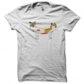 Shirt chat et chien jumeaux siamois blanc pour homme et femme