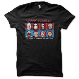 Shirt personnages films horreur jeux video 8bit noir pour homme et femme