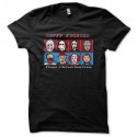Shirt personnages films horreur jeux video 8bit noir pour homme et femme