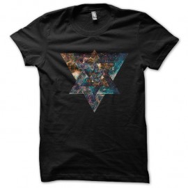 Shirt etoiles effet espace illuminati noir pour homme et femme