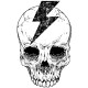 Shirt thunderbolt skull blanc pour homme et femme