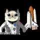 Shirt cata parodie chat astronaute noir pour homme et femme