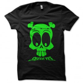 Shirt skeletee vert fluorescent noir pour homme et femme