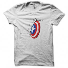 Shirt Captain America bouclier blanc pour homme et femme