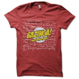 Shirt bazinga avec physique chimie calcule en arriere plan rouge pour homme et femme