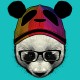 Shirt panda bleu ciel pour homme et femme