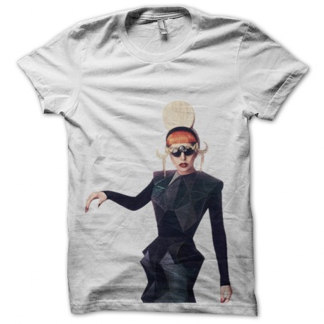 Shirt lady gaga blanc pour homme et femme