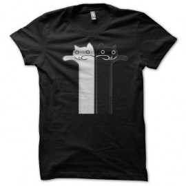 Shirt chat jumeaux noir pour homme et femme