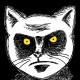 Shirt chat en colere portrait art noir pour homme et femme