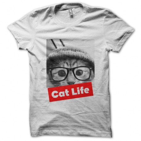 Shirt Cat life blanc pour homme et femme