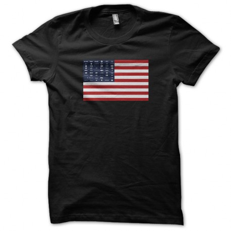 Shirt usa drapeau capitaliste noir pour homme et femme