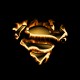 Shirt superman logo in fire noir pour homme et femme