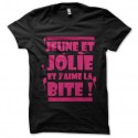 Shirt jeune et jolie qui aime la bite noir pour homme et femme