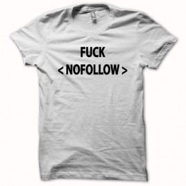 Shirt fuck nofollow blanc slim fit pour homme et femme