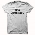 Shirt fuck nofollow blanc slim fit pour homme et femme