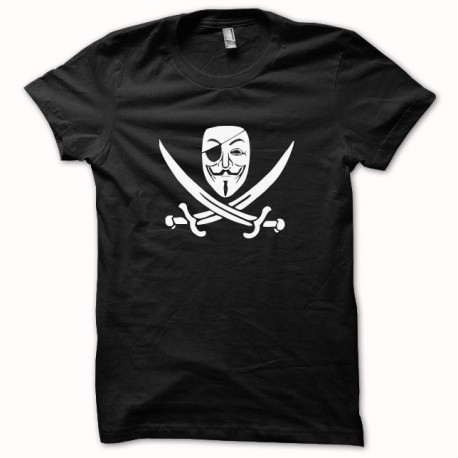Shirt hacktivistes Anonymous noir slim fit pour homme et femme