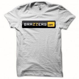 Shirt sexe Brazzers porno blanc slim fit pour homme et femme