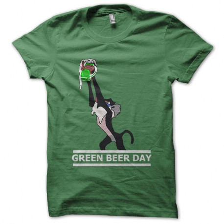 Shirt Green beer day parodie singe roi lion vert pour homme et femme