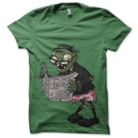 Shirt zombie et son journal vert pour homme et femme