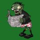 Shirt zombie et son journal vert pour homme et femme