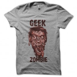 Shirt Geek Zombie gris pour homme et femme