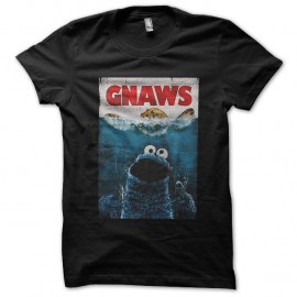 Shirt cookie monster gnaws parodie noir pour homme et femme