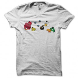 Shirt the angry birds groupe blanc pour homme et femme