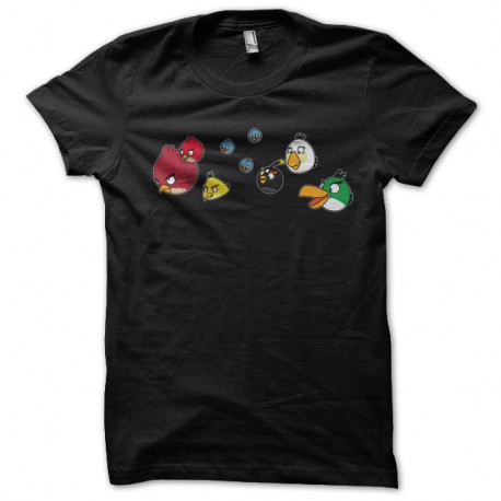 Shirt the angry birds la troupe noir pour homme et femme