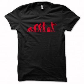 Shirt Evolution zombie tombeau R.I.P rouge/noir pour homme et femme