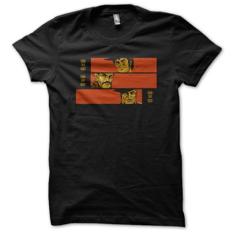 Shirt good the bad and the ugly affiche cartoon noir pour homme et femme