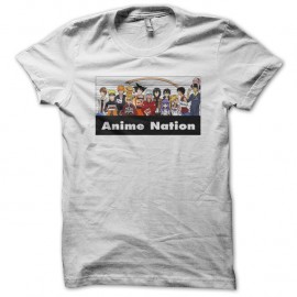 Shirt Anime Nation blanc pour homme et femme