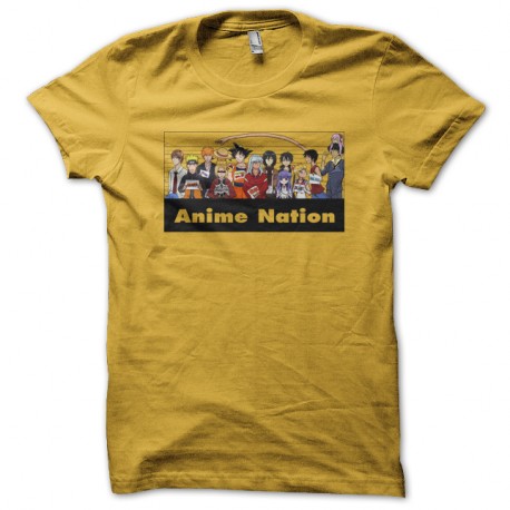 Shirt Anime Nation jaune pour homme et femme
