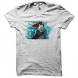 Shirt chat parodie petite sirene blanc pour homme et femme