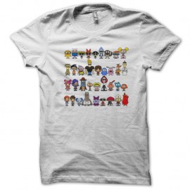 Shirt personnages cartoon blanc pour homme et femme