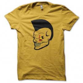 Shirt punk skull jaune pour homme et femme