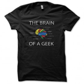 Shirt the brain of a geek noir pour homme et femme