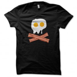 Shirt Pirate Oeuf Bacon skull Noir pour homme et femme