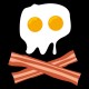 Shirt Pirate Oeuf Bacon skull Noir pour homme et femme