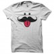 Shirt Mr Moustache blanc pour homme et femme
