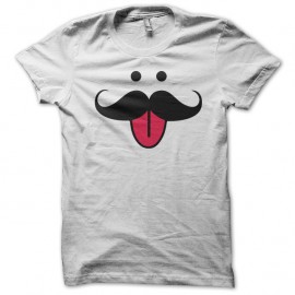 Shirt Mr Moustache blanc pour homme et femme