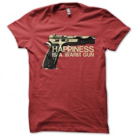 Shirt happiness is a warm gun rouge pour homme et femme