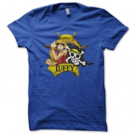 Shirt luffy de one piece drapeau pirate bleu pour homme et femme