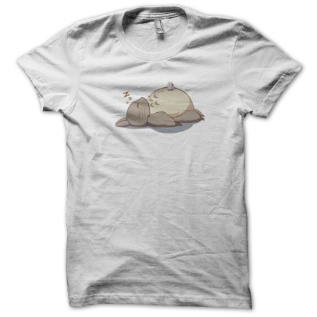 Shirt lazy totoro blanc pour homme et femme