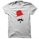 Shirt Mr moustache blanc pour homme et femme